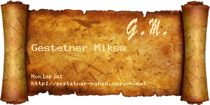 Gestetner Miksa névjegykártya